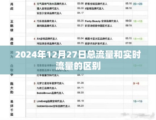 总流量与实时流量的差异解析,了解每日流量变化